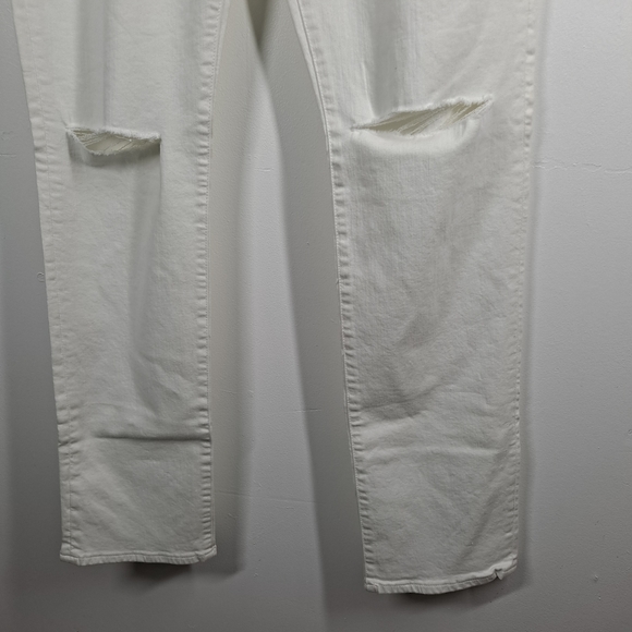 NWT Lucky Brand Brook Straight Mid Rise Slim Fit Distressed white Jeans … - Picture 5 of 16
